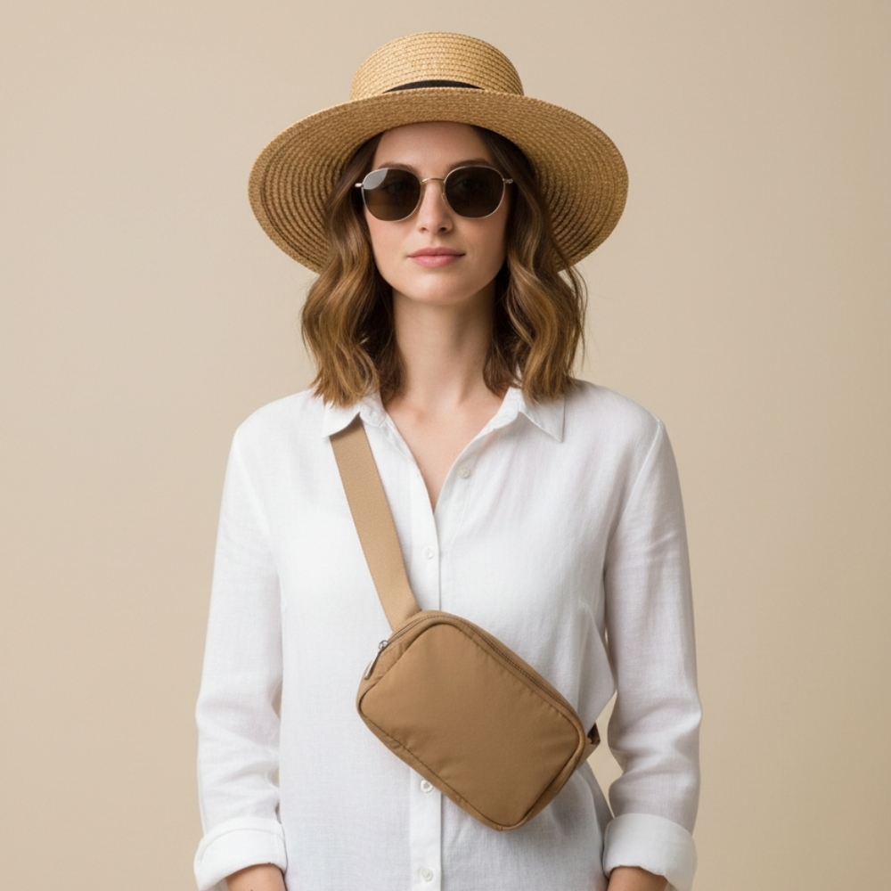 Tan Everywhere Belt Bag Casual Travel Purse Fanny Pack